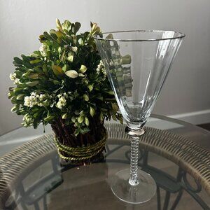Bella Lux 10" Tall Bordeaux-Chalice-Goblet Crystal Silver Rim 16oz. Wine Glass